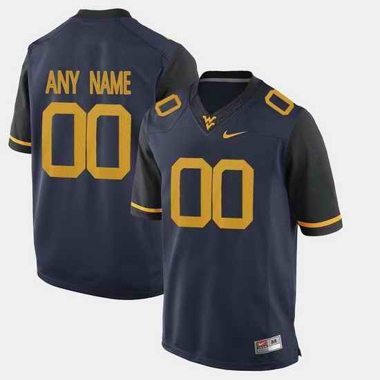 Men Women Youth Toddler West Virginia Mountaineers Custom College Limited Football Blue Jersey